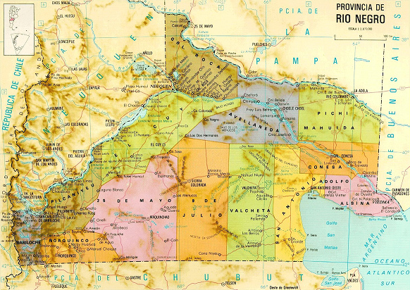 Mapa de la provincia de Neuqu�n y de la
                          provincia R�o Negro con el r�o Neuqu�n, el r�o
                          Limay, y con el r�o Negro