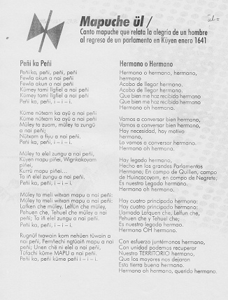 Canciones mapuche: canto mapuche
                            (Mapuche �l) Pe�i ka Pe�i (hermano o
                            hermano)