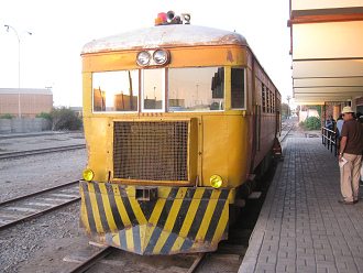 Arica, die Front des
                  Triebwagens