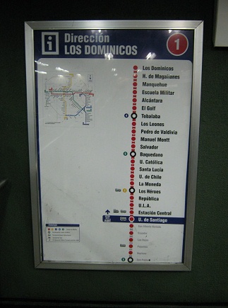 El plano de las estaciones de la l�nea
                        subterr�nea roja no.1