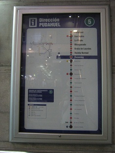 Estaci�n de la plaza Central (plaza de
                        Armas), el mapa de las estaciones de la l�nea 5