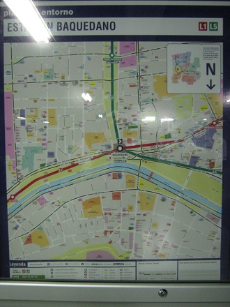 La estaci�n del metro
                          "Baquedano", mapa de la regi�n