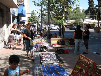 Calle P�o Nono, puestos en la calle en
                          mantas