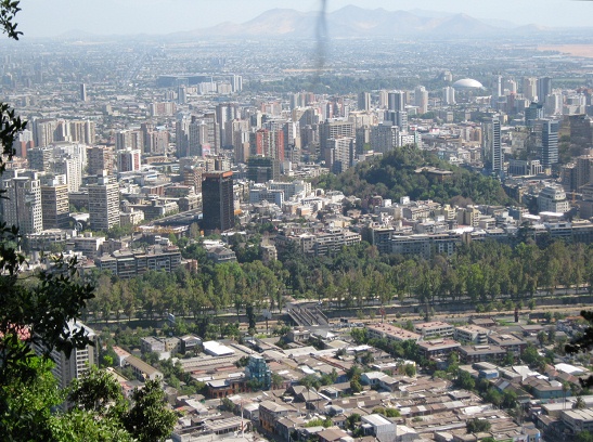 La vista a Santiago del funicular en
                          marcha 01
