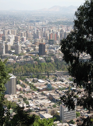 La vista a Santiago del funicular en
                          marcha 02