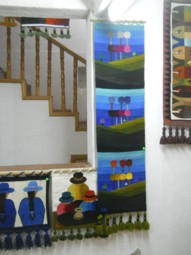 Wandbeh�nge mit der grafischen
                              Darstellung von Str�nden mit farbigen
                              B�umen