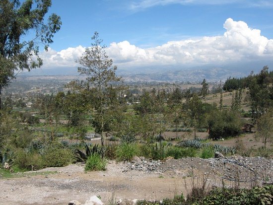 Aussicht von der Katitawa-Schule auf
                            Salasaca