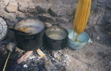 La lana en la tina