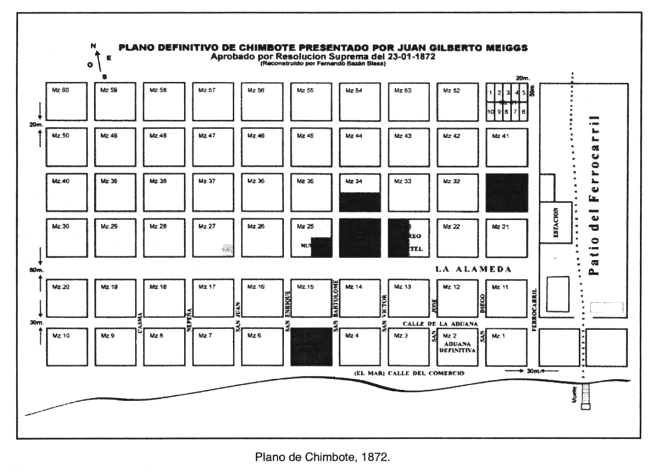 Plano de Chimbote del a�o 1872