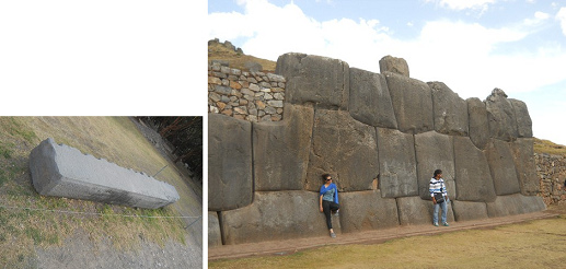 Cusco-Sacsayhuam�n, fortaleza
                                      central de los Incas, una viga
                                      geom�trica blanca y piedras
                                      gigantes