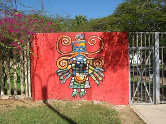 Painting with a god at the left side