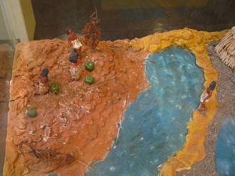 Model of Stone Age with
                                    agricultural fields