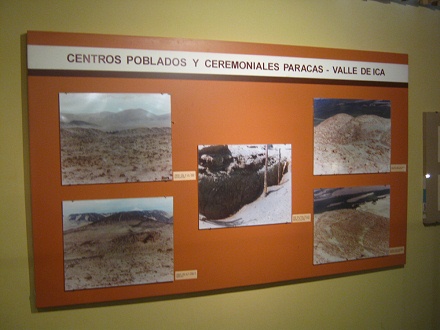 Tafel mit den Zentren der Paracas-Kultur
                          in den T�lern der Region Ica mit Fotos