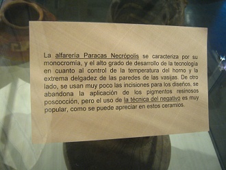 Text �ber die Totenst�tte der
                          Paracas-Kultur