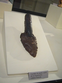 Original ritual knife of stone
                                    which was used with operations of
                                    Paracas culture