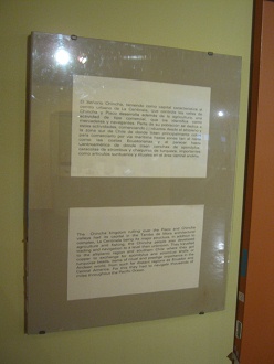 Textos sobre el centro religioso de la
                            cultura Chincha en espa�ol y en ingl�s