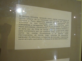 Textos sobre el centro religioso
                          de la cultura Chincha en espa�ol