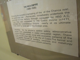 Text about the Inca empire in
                                    English