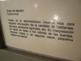 The
                            text about the talking knots of the Incas