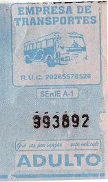 Hellblaues Busbillet ohne Firmenname mit
                        einem aufgedruckten "Dankesch�n" f�r
                        die "Reise"