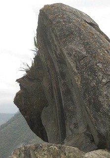 Machu Picchu, la cantera grande: piedra
          gigante con cortes curvadas