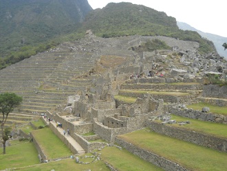 Machu Picchu: Vista de la plataforma superior
                    al �rbol, al sector agricola y a la cantera grande