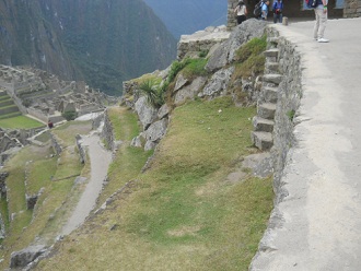 Machu Picchu, zona agr�cola alta, escalera de
                    terraza