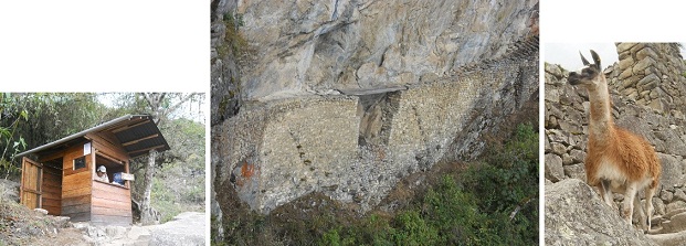 Machu Picchu: Der
                                Spaziergang zur Inka-Br�cke mit
                                W�rterh�uschen, Holzbrettern, Vicunias,
                                und noch mehr Aussicht