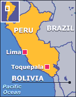 Mapa del Per� con la
                      posici�n de Toquepala