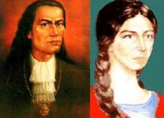 Tupac
                  Amaru y Micaela Bastidas, retratos
