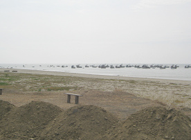 Panamericana Norte zwischen Tumbes und
                          Zorritos, Strand mit Fischerbooten (02)